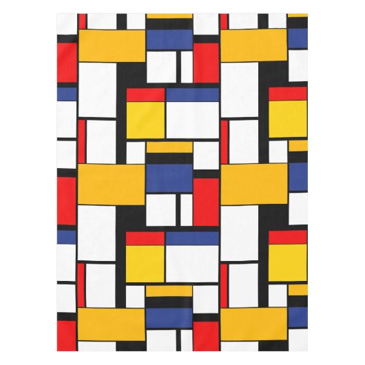 Mondriaan Geometric Minimalist Comopsition Modern Tafelkleed (Voorkant)
