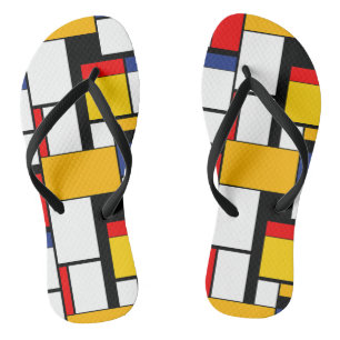 Mondriaan Geometric Minimalist Comopsition Modern Teenslippers