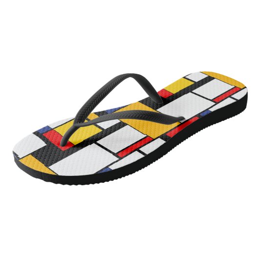 Mondriaan Geometric Minimalist Comopsition Modern Teenslippers (Schuin)