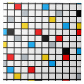 Mondriaan Geometric Minimalist Comopsition Modern Tegeltje (Voorkant)