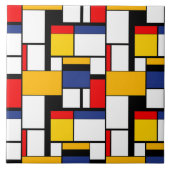 Mondriaan Geometric Minimalist Comopsition Modern Tegeltje (Voorkant)