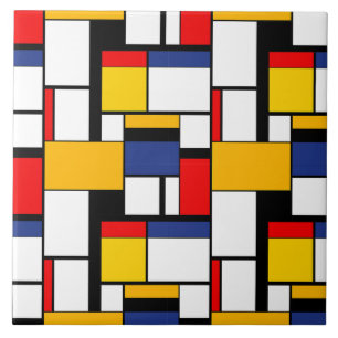 Mondriaan Geometric Minimalist Comopsition Modern Tegeltje