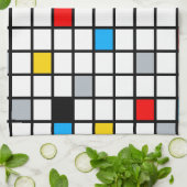 Mondriaan Geometric Minimalist Comopsition Modern Theedoek (Gevouwen)