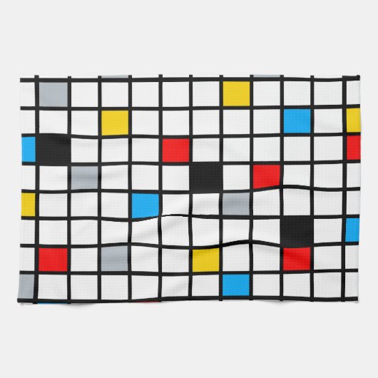 Mondriaan Geometric Minimalist Comopsition Modern Theedoek (Horizontaal)