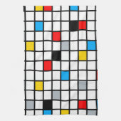 Mondriaan Geometric Minimalist Comopsition Modern Theedoek (Verticaal)
