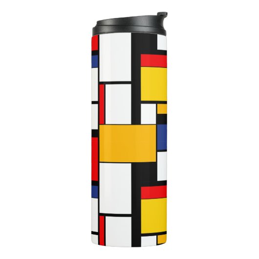 Mondriaan Geometric Minimalist Comopsition Modern Thermosbeker (Gedraaid links)