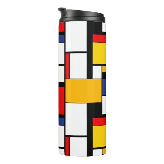 Mondriaan Geometric Minimalist Comopsition Modern Thermosbeker (Geroteerd rechts)