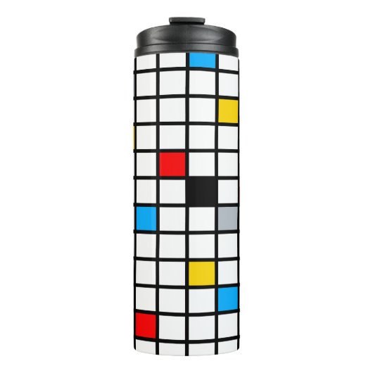 Mondriaan Geometric Minimalist Comopsition Modern Thermosbeker (Voorkant)