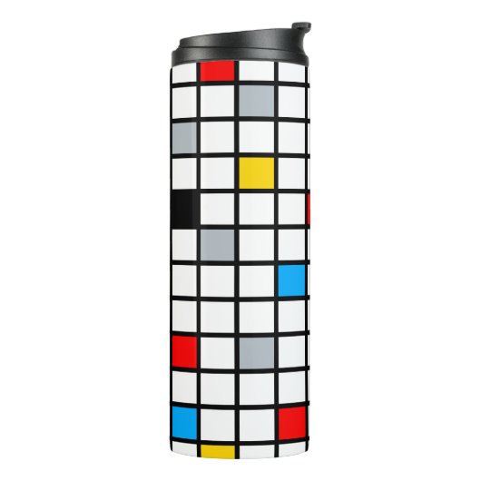 Mondriaan Geometric Minimalist Comopsition Modern Thermosbeker (Gedraaid links)