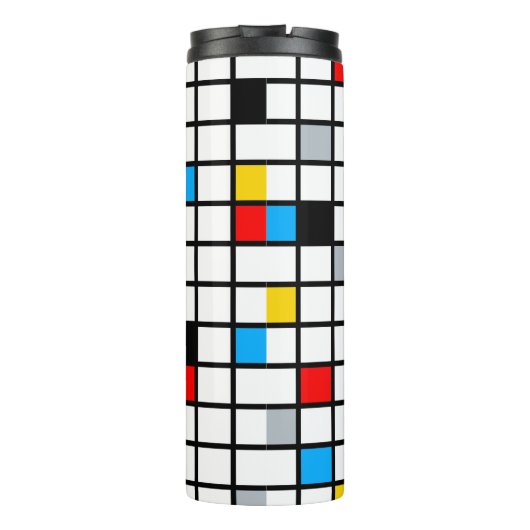 Mondriaan Geometric Minimalist Comopsition Modern Thermosbeker (Achterkant)