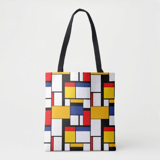 Mondriaan Geometric Minimalist Comopsition Modern Tote Bag (Voorkant)
