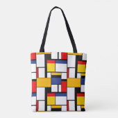 Mondriaan Geometric Minimalist Comopsition Modern Tote Bag (Achterkant)