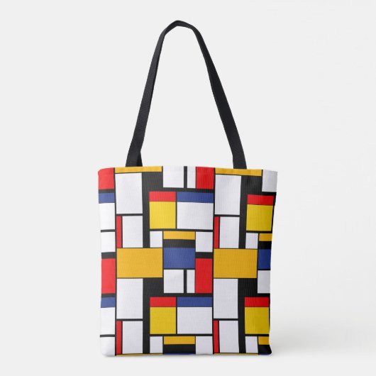 Mondriaan Geometric Minimalist Comopsition Modern Tote Bag (Achterkant)