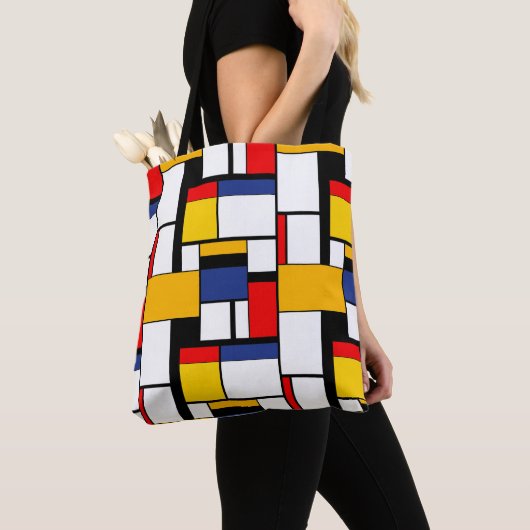 Mondriaan Geometric Minimalist Comopsition Modern Tote Bag (Dichtbij)