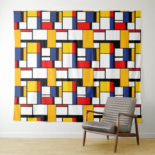 Mondriaan Geometric Minimalist Comopsition Modern Wandkleed (In Situ (horizontaal))