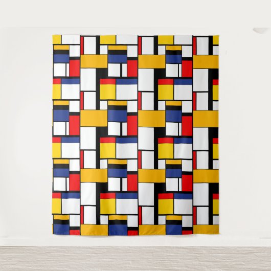 Mondriaan Geometric Minimalist Comopsition Modern Wandkleed (Voorkant)