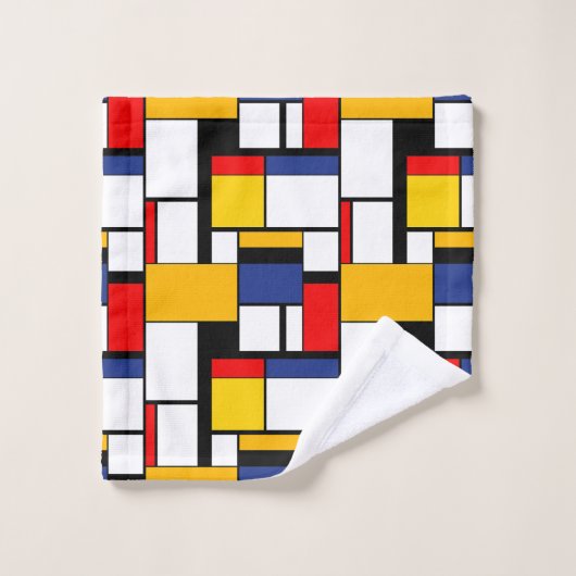 Mondriaan Geometric Minimalist Comopsition Modern Washandje (Wasdoekje)