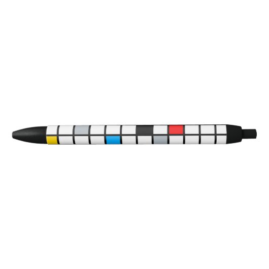 Mondriaan Geometric Minimalist Comopsition Modern Zwarte Inkt Pen (Voorkant)