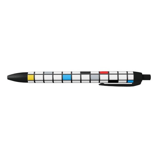Mondriaan Geometric Minimalist Comopsition Modern Zwarte Inkt Pen (Bodem)