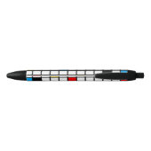 Mondriaan Geometric Minimalist Comopsition Modern Zwarte Inkt Pen (Achterkant)