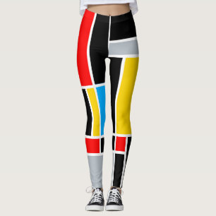 Mondriaan geometrische primaire kleurenrechte lijn leggings