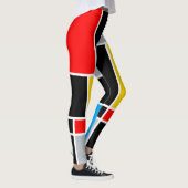 Mondriaan geometrische primaire kleurenrechte lijn leggings (Rechts)