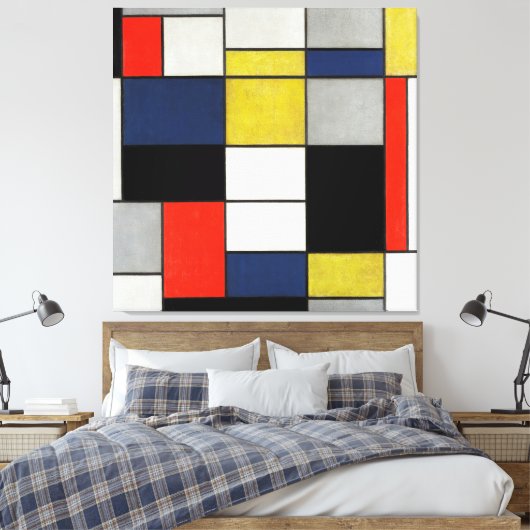 MONDRIAAN - Grote compositie A - 1919-1920 - Canvas Afdruk (Insitu (Slaapkamer))