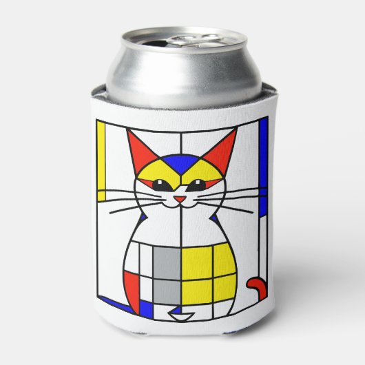 Mondriaan kat blikjeskoeler (Blikje Voorkant)