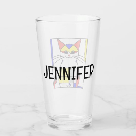 Mondriaan kat glas (Achterkant)