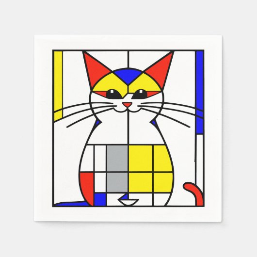 Mondriaan kat servet (Voorkant)