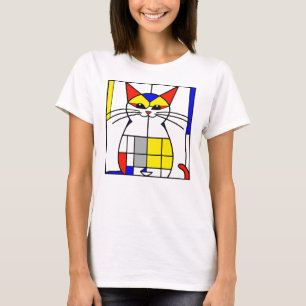 Mondriaan kat t-shirt