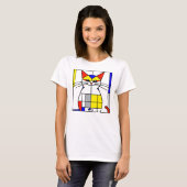 Mondriaan kat t-shirt (Voorkant volledig)