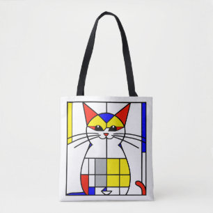 Mondriaan kat tote bag