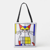 Mondriaan kat tote bag (Achterkant)