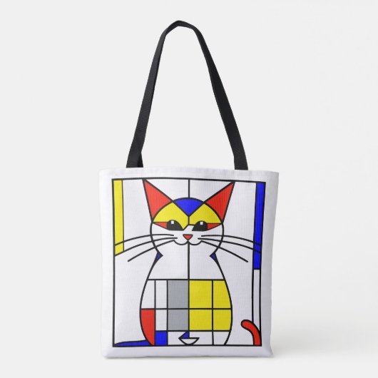 Mondriaan kat tote bag (Achterkant)