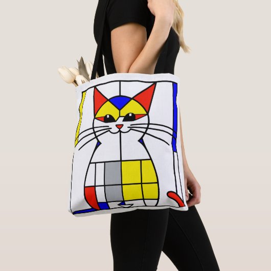 Mondriaan kat tote bag (Dichtbij)