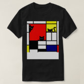 Mondriaan Katten Compositie met Rood Geel en Blauw T-shirt (Design voorkant)