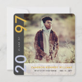 Mondriaan kleurenblokken Afstudeerder Modern Foto  Aankondiging (Voorkant)