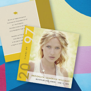 Mondriaan kleurenblokken Afstudeerder Modern Foto  Aankondiging