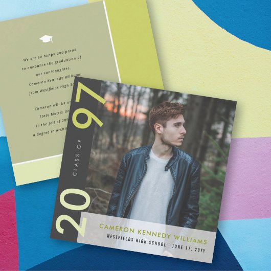 Mondriaan kleurenblokken Afstudeerder Modern Foto  Aankondiging