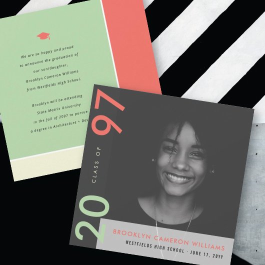 Mondriaan kleurenblokken Afstudeerder Modern Foto  Aankondiging