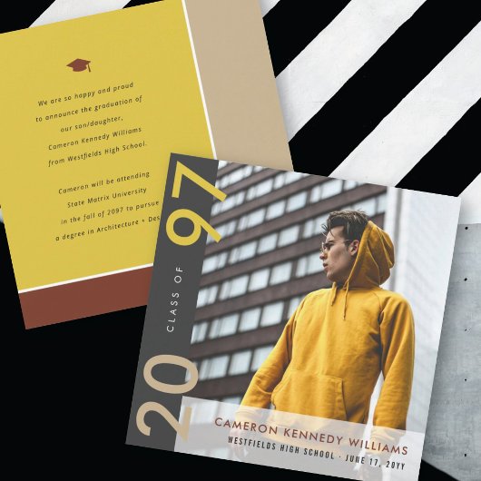 Mondriaan kleurenblokken Afstudeerder Modern Foto  Aankondiging