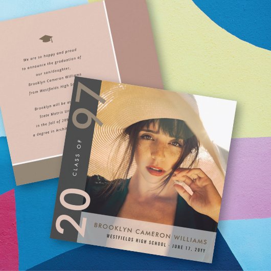 Mondriaan kleurenblokken Afstudeerder Modern Foto Aankondiging