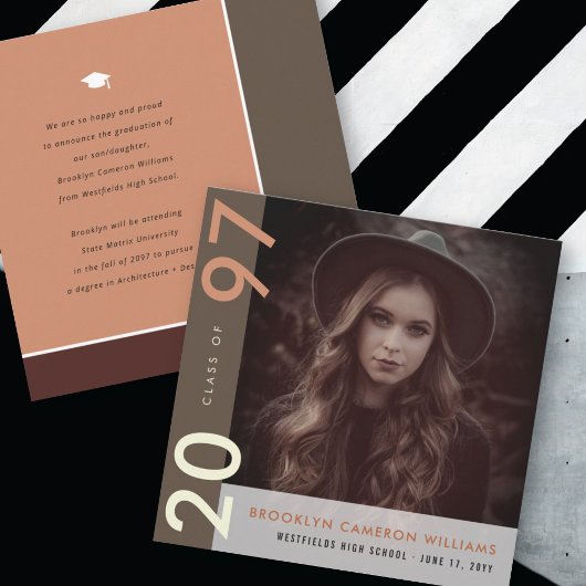 Mondriaan kleurenblokken Afstudeerder Modern Foto Aankondiging