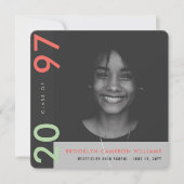 Mondriaan kleurenblokken Afstudeerder Modern Foto  Aankondiging (Voorkant)