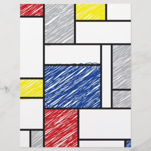 Mondriaan Krabbelt Minimalistische De Stijl Modern Flyer
