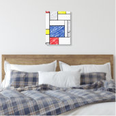 Mondriaan Krabbeltjes Minimalistisch De Stijl Mode Canvas Afdruk (Insitu (Slaapkamer))