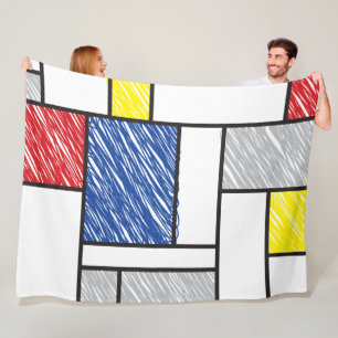 Mondriaan Krabbeltjes Minimalistisch De Stijl Mode Fleece Deken