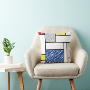 Mondriaan Krabbeltjes Minimalistisch De Stijl Mode Kussen