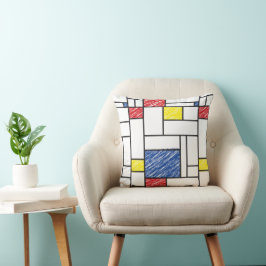 Mondriaan Krabbeltjes Minimalistisch De Stijl Mode Kussen